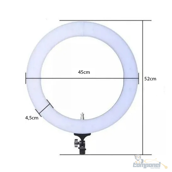 Iluminador Anel Ring Ligth Profissional 45cm 18p Tripé 2 M
